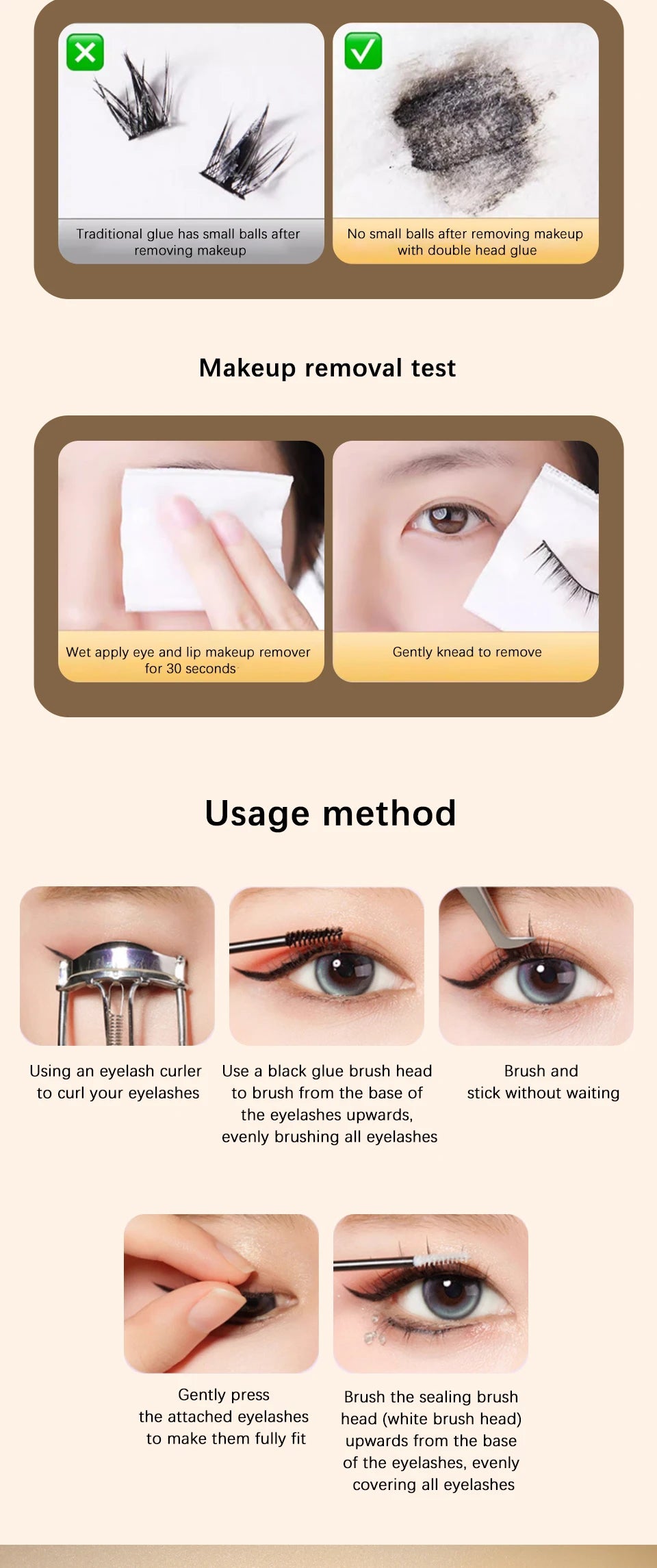 Glue False Eyelashes New Double Heads 2 In 1 Bond and Seal Lash Glue ,Waterproof Long Lasting DIY Cluster Eyelash Glue Cosmetics