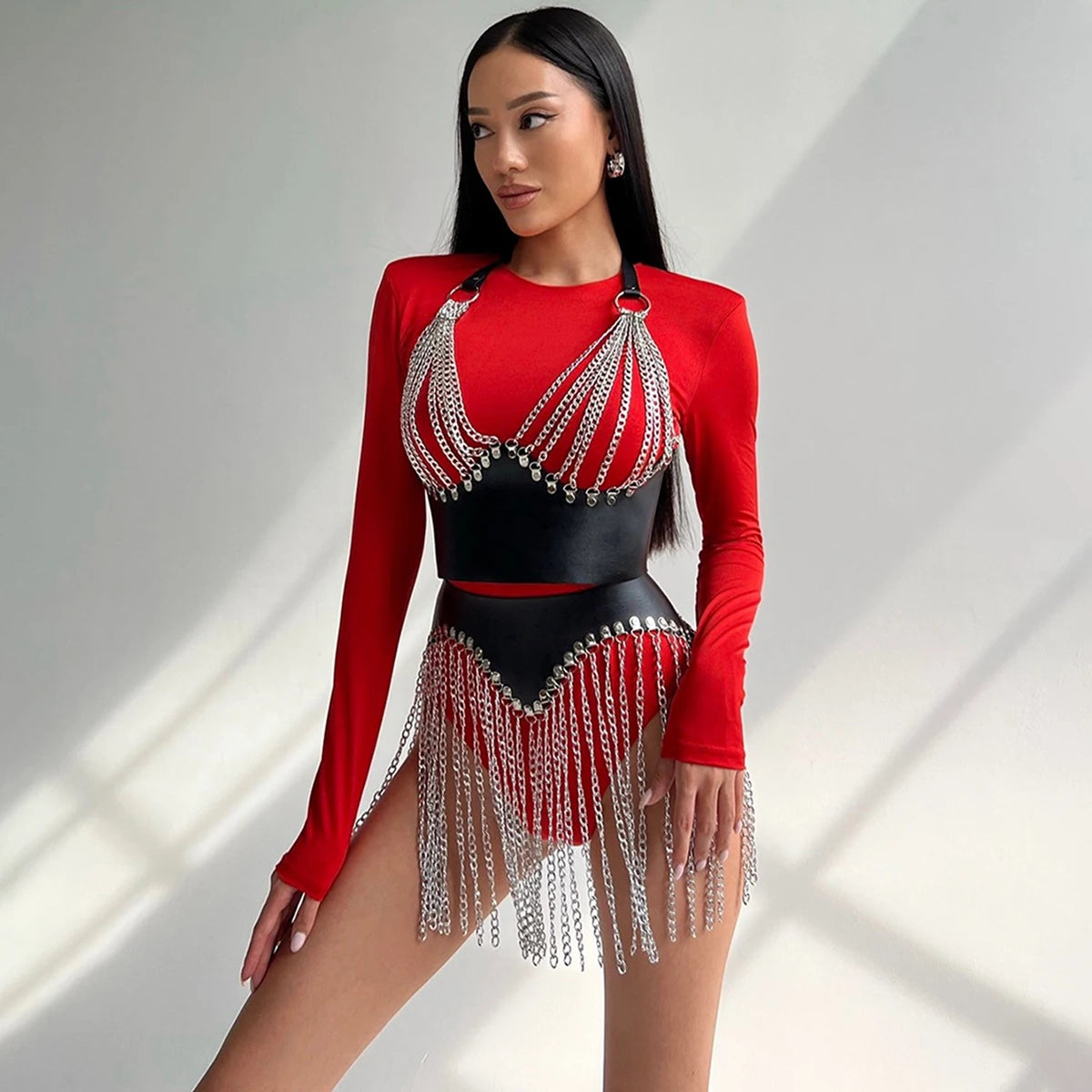 Fashion Chain Tassels Belt Set Street Style Suspenders for Women Body Chain Casual Decoration WaistBond Goth Clothing Accessoly Badiee Stylez