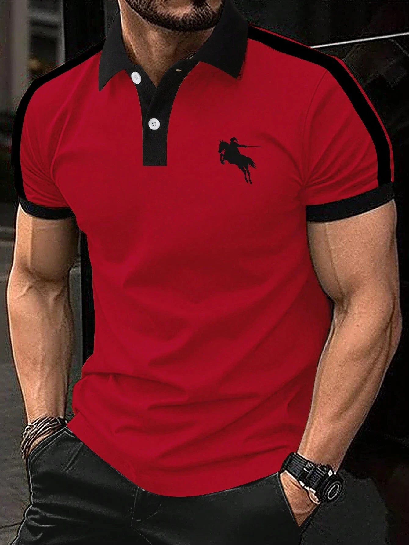 Men's Fashion Polo Shirt - Stylish Print, Lapel Button, Short Sleeve, Business Casual, Perfect for Golf and Everyday Wear