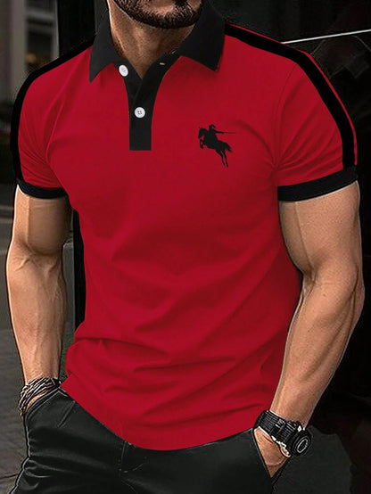 Men's Fashion Polo Shirt - Stylish Print, Lapel Button, Short Sleeve, Business Casual, Perfect for Golf and Everyday Wear