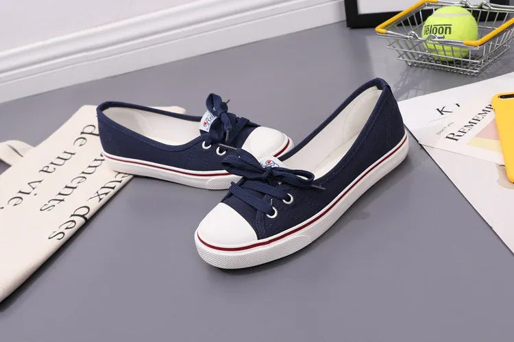 Canvas Small White Shallow Cut Summer Flat Sport Casual Ladies Soft Sneakers Platform Zapatillas De Mujer Tenis Women Luxury