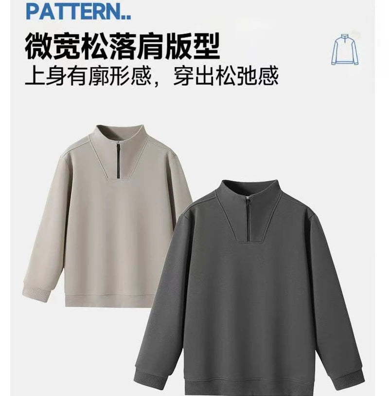 DIY Customized Logo Sweater Men's Loose Size Hoodie Spring/Autumn Cotton Sportswear High Quality Top Men's Hip Hop Zipper Hoodie