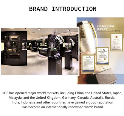 Relogio LIGE Women's Watch Luxury Fashion Quartz Ladies clock Stainless Steel Waterproof Calendar Watch for Women montre femme