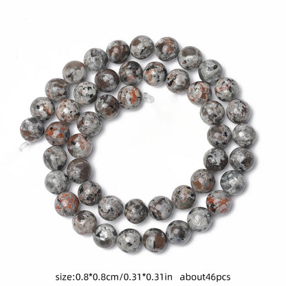4-12mm AA Yooperlite Natural Flame Stone Beads Round Spacer Beads For Jewelry Making Supplies Diy Charms Bracelets Accessories