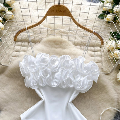 SINGREINY Summer Streetwear Sheath Open crotch Bodysuits Sleeveless Backless Short Rompers Women Solid 3D Flowers Sexy Playsuits