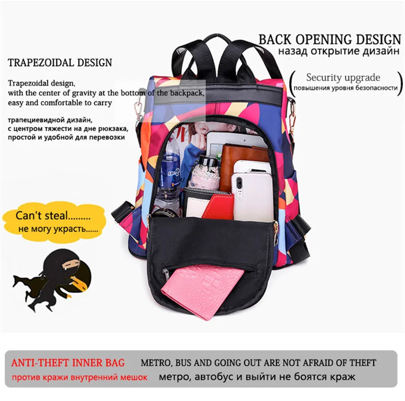 Fashion Backpack Women Oxford Cloth Shoulder Bag 2024 School Bags For Teenage Girls Light Ladies Travel Bagpack Mochila Feminina