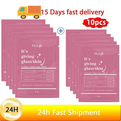 1/3/5/10PCS Collagen Face Mask Moisturizing Oil-Control Brightening Skincare Hydrating Shrink Pores Sheet Mask Beauty Skin Care Buy 5 get 5 free