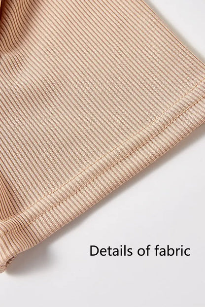 Lounge Wear Ribbed Casual 2 Piece Summer Shorts Set For Women Sleeve Top+Elastic Leggings Outfits