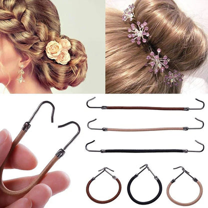 5/10/20 Pieces of Fashionable Double Hook Headband Rubber High Elasticity Design Headband Ponytail Headwear Women's Accessories