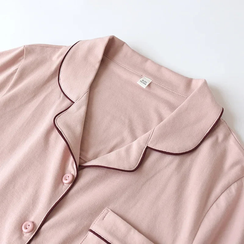 Summer 2025 new cotton couple pajamas suit female short-sleeved shorts men's pajamas thin home service suit pyjamas women pink