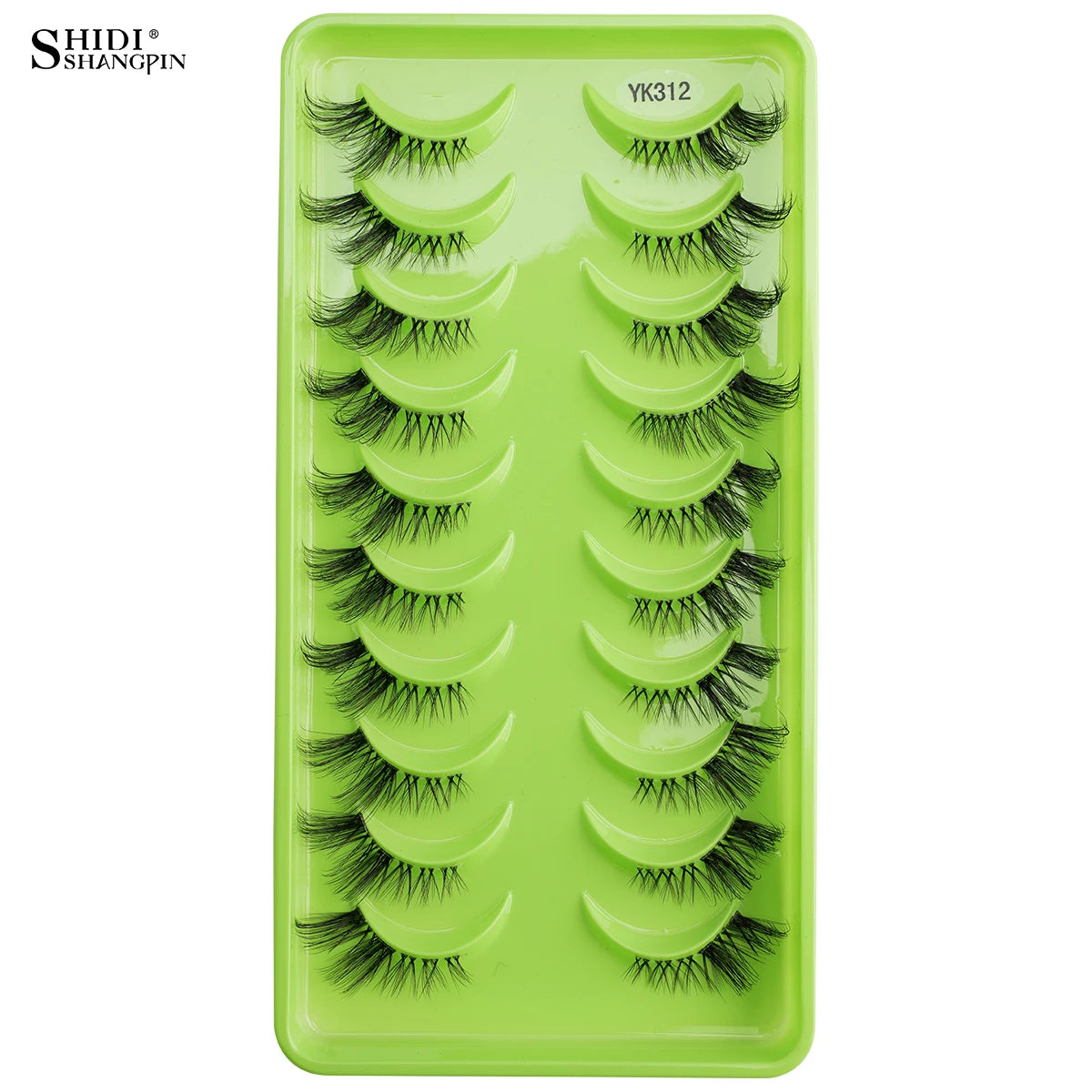 SHIDISHANGPIN 5/10Pairs False Lashes Cat Eye Eyelashes Eyelash Extension 3D Mink Half Lashes Natural Makeup faux Cils maquiagem 10 Pairs YK312