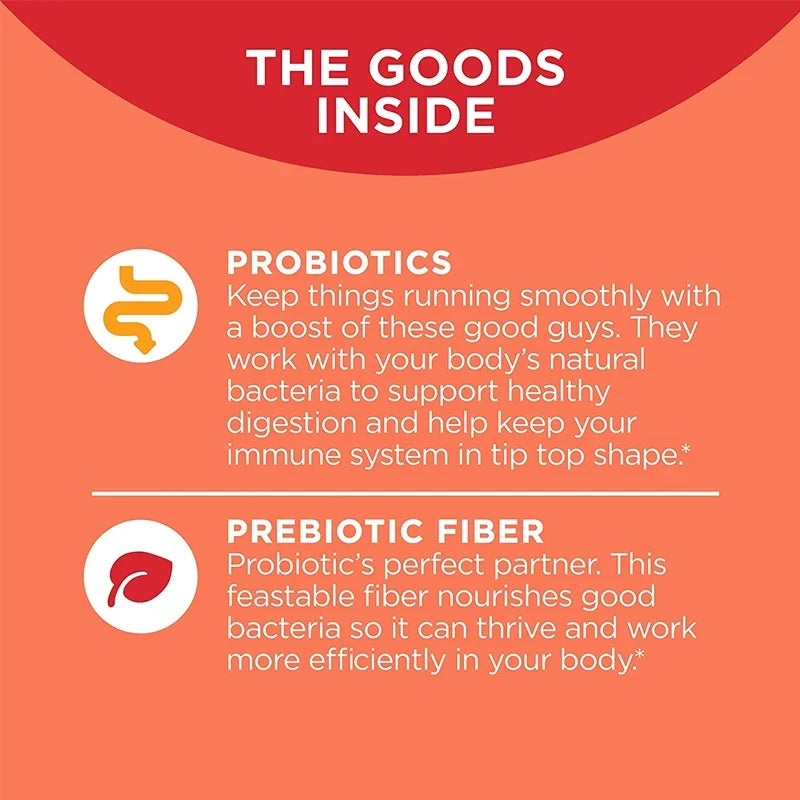 Probiotic + Prebiotic Gummies - Promote Digestive Health and Relieve Bloating Supplement
