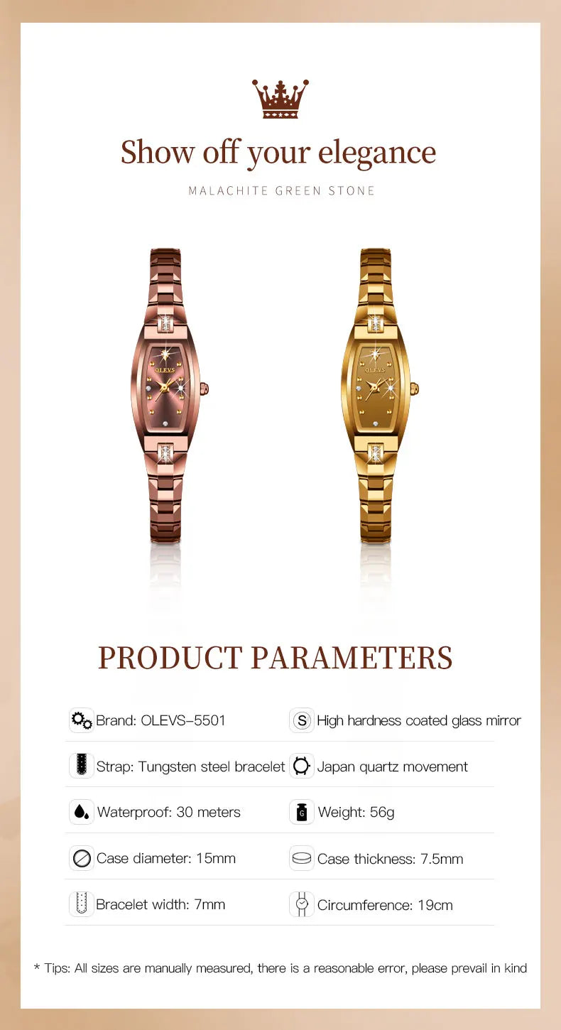 OLEVS Gold Tungsten Steel Women Watches Ultra-thin Luxury Fashion Ladies Waterproof Quartz Watch Relogio Feminino Reloj 2025
