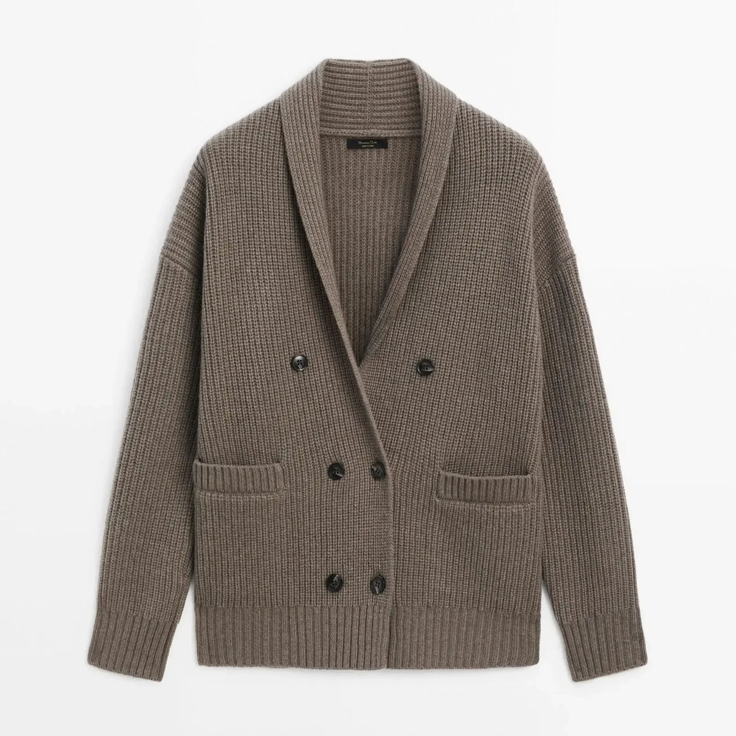 Ethereal costume 2025 massidutti spring new style of Old Money Wind Casual British Soft Double-Breasted V-Neck Knitted Cardigan Dark Grey