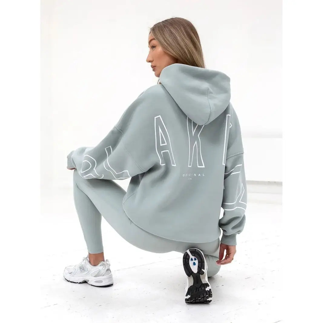 European American Fashion Printed Hooded Hip Hop Sweatshirt 2025 New Cross Border Thickened Versatile Long-sleeved Loose Clothes