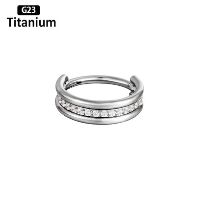 New G23 Titanium Piercing High Quality CZ Nose Ring Earrings 8/10/12mm Body Jewelry 16G ASTM f136 Titanium Nose Septum Piercings Titanium Rings 2