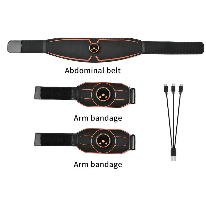Abs Belt Abdominal Trainer EMS Muscle Stimulation Electric Exerciser Toning Belts For Leg Arm Workout Fitness Home Gym Equiment 1belt 2arm