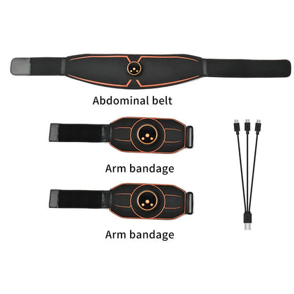 Abs Belt Abdominal Trainer EMS Muscle Stimulation Electric Exerciser Toning Belts For Leg Arm Workout Fitness Home Gym Equiment 1belt 2arm