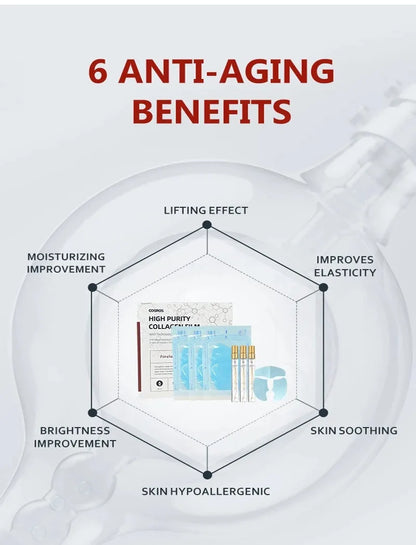 Soluble Collagen Anti-Aging Mask Essence Set Face Filler Collagen Protein Mask Remove Wrinkles Firming Serum Skin Care Set