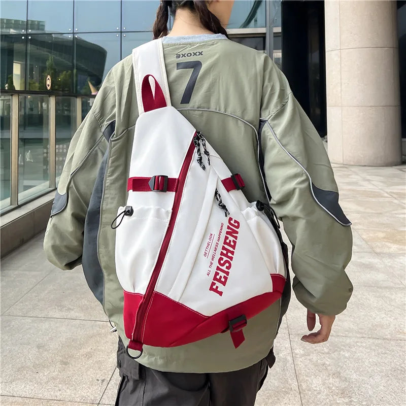 New Y2k Portable Light Nylon Crossbody Bag Trendy Rucksack Travel Shoulder Bag Casual knapsack Outdoor Sports Unisex Chest Packs