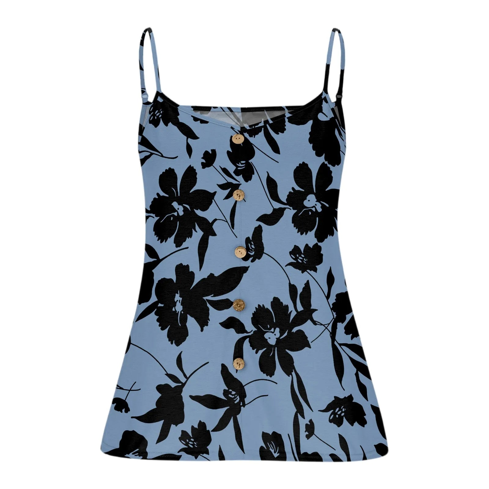 Plus size vest women's casual camisole top with adjustable shoulder straps v-neck sleeveless top fashion printed vest