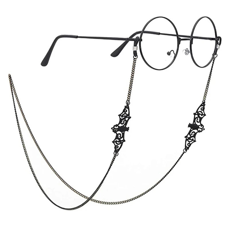 Eyeglasses Straps Bat Beads Link Chain Glasses Hollow Chains Eyewear Glasses Sunglasses Cable Holder Strap Neck Band Accessories Badiee Stylez