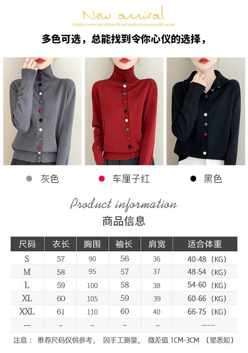 2024 New Cashmere Cardigan Women Long Sleeve Sweaters Cashmere Cardigan Autumn Winter Women Knitwear Fashion Coat