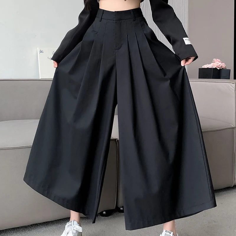 Irregular suit, pants, skirt, female 2024, short, loose, wide leg, big swing pants, high waist, slimming, pleated casual pants Badiee Stylez