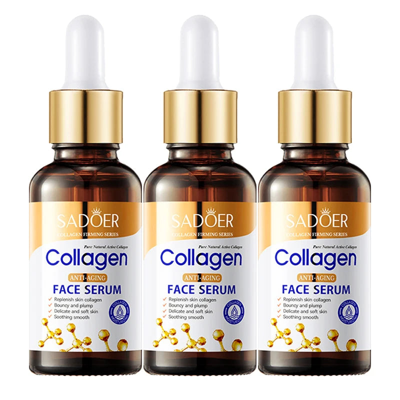 3pcs Collagen Face Serum skincare Facial Essence Liquid Firming Moisturizing Nourishing Facial Serum Skin Care Default Title