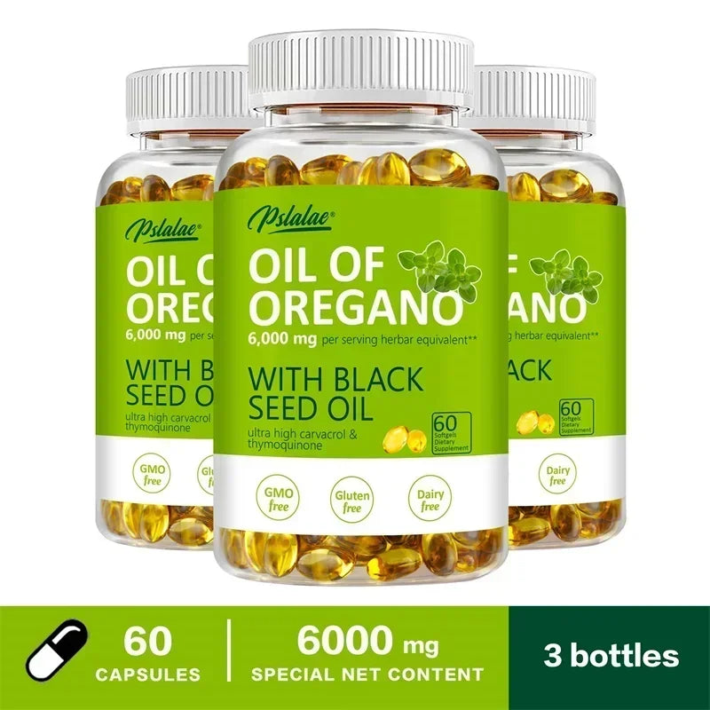 Oregano Oil - Promotes Digestion and Intestinal Health, Balance Intestinal Flora, Antioxidant, Enhances Immunity 60 Capsule-3bottles
