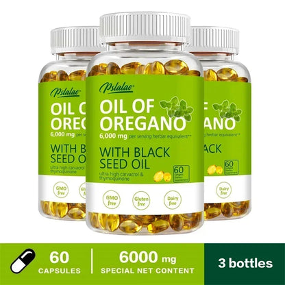 Oregano Oil - Promotes Digestion and Intestinal Health, Balance Intestinal Flora, Antioxidant, Enhances Immunity 60 Capsule-3bottles
