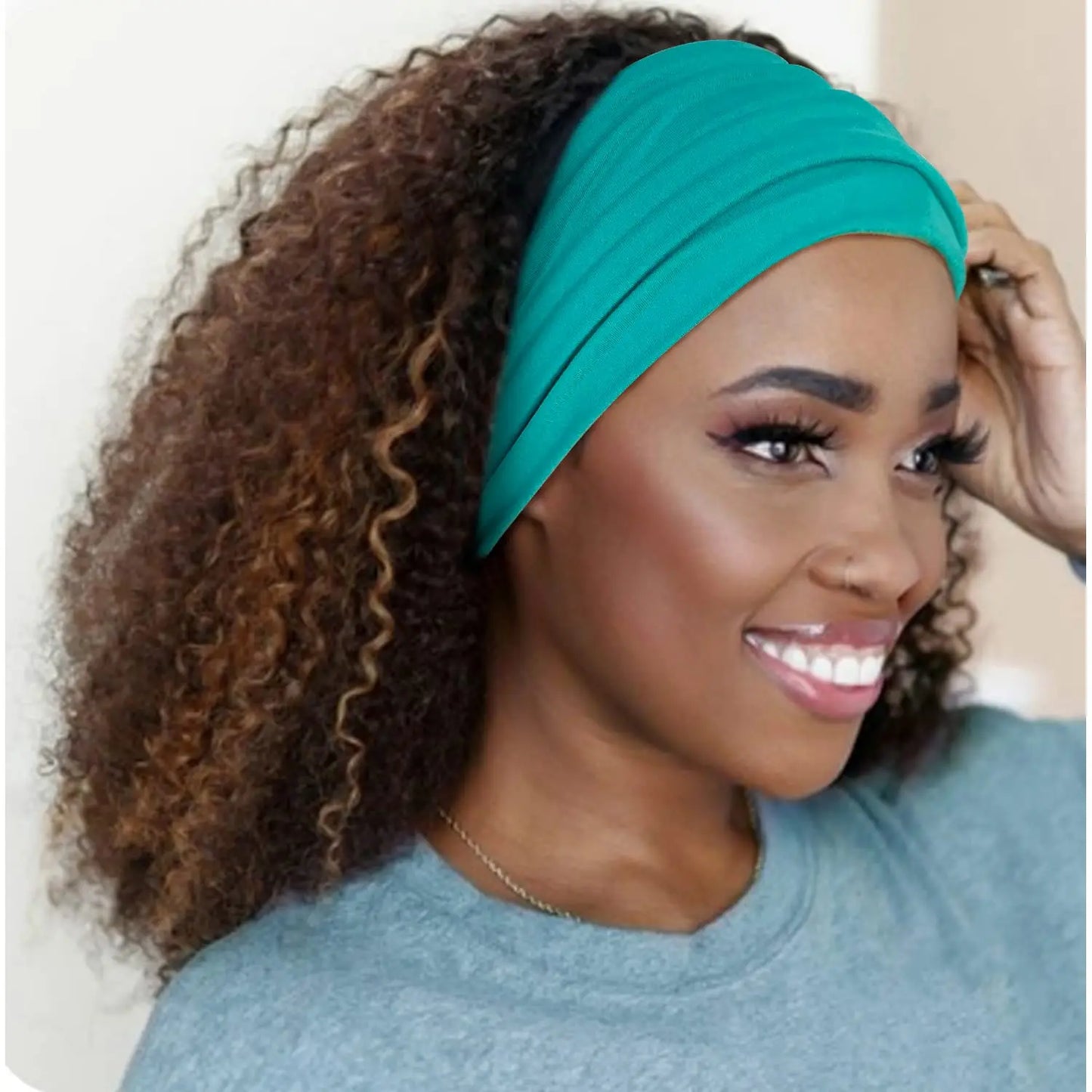 Women Headbands African Wide Hair Wrap Turban Twist Headband for Women Large Sport Workout Stretch Non-slip Big Hair Bands