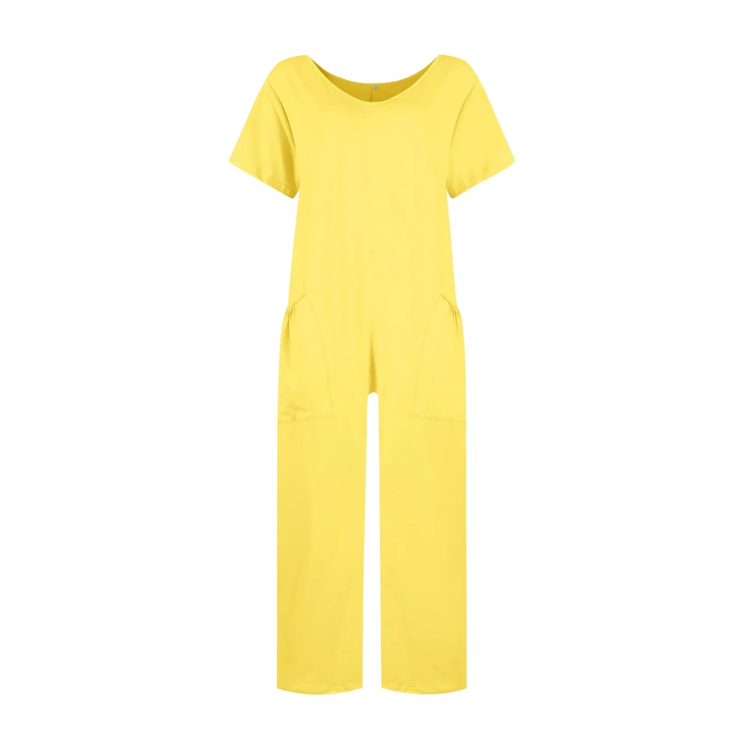 jumpsuit women Fashion Casual Short Sleeve Jumpsuits Loose and comfortable Pullover bodysuit With Pockets trend monos largos Badiee Stylez