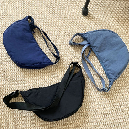 Casual Nylon Hobos Shoulder Bags for Women Lightweight Portable Ladies Crossbody Bag Simple Solid Color Female Handbags Purse