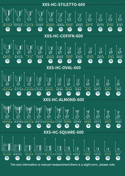 Nailpop 600PCS Soft Gel X Nail Tips Full Cover Coffin Stiletto Fake Nails Extra Short Almond Square Soak Off Gel False Nail Tips