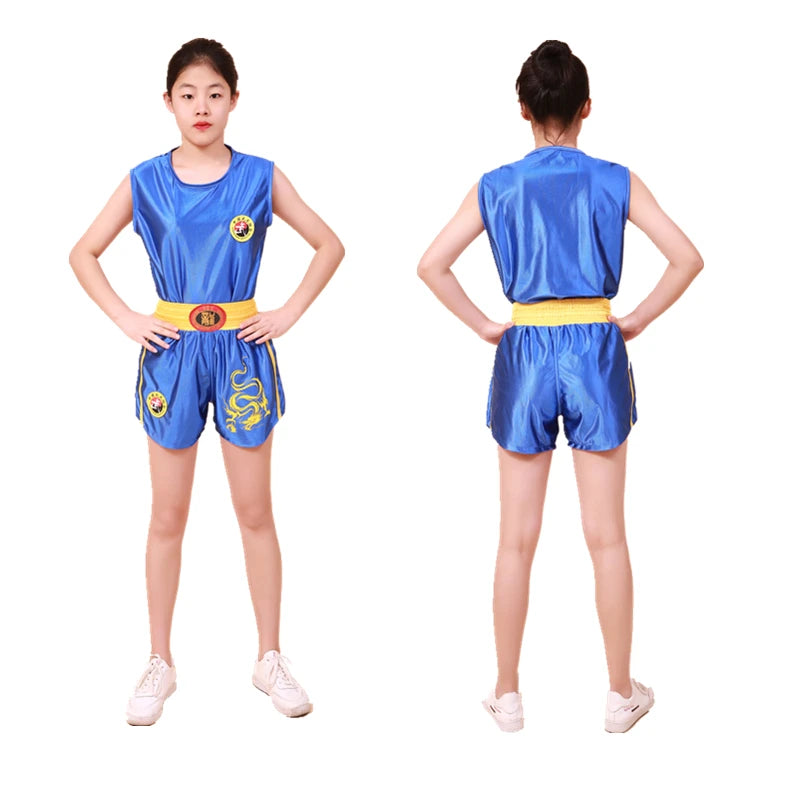 Unisex Boxing Uniform Sanda Suit Kongfu Uniform Wushu Clothing Martial Arts Performance Costume for Children Adult Badiee Stylez