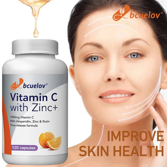 Vitamin C & Zinc Supplement, Excellent Source of Key Immune Health Nutrients, Antioxidant, 1000 mg, Immune Support, 120 Capsules