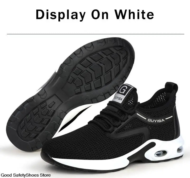 Steel Toe Safety Shoes Men Women Security Protection Work Shoes Lightweight Safety Boots Air Cushion Indestructible Shoes - Badiee Stylez