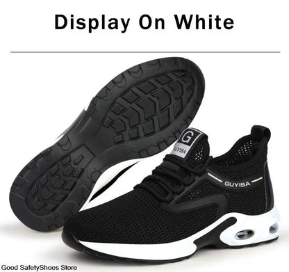 Steel Toe Safety Shoes Men Women Security Protection Work Shoes Lightweight Safety Boots Air Cushion Indestructible Shoes - Badiee Stylez
