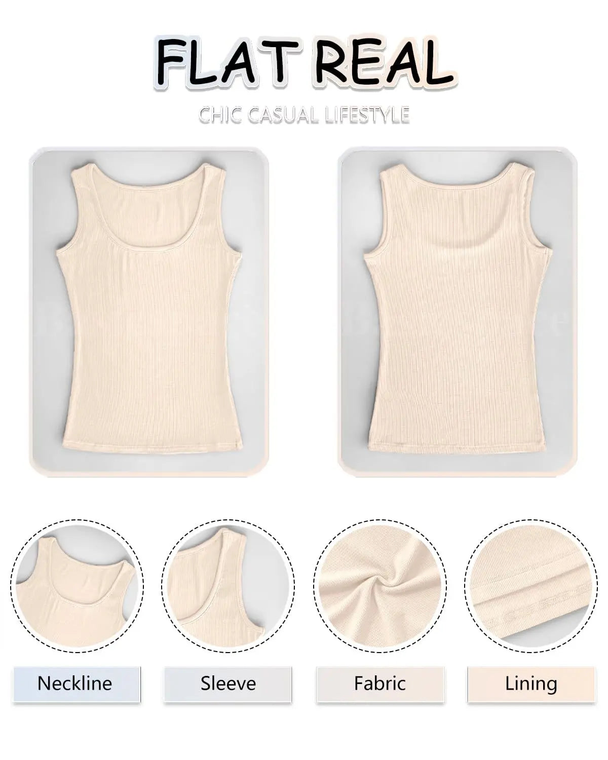 Summer Women's Vest Slim Fit Elastic Fashion Thread Basic Pullover Simple Versatile Square Collar Sleeveless T-shirt