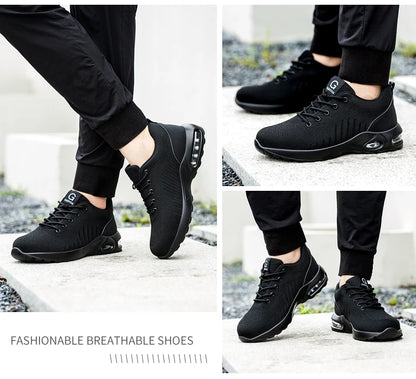 Men Safety Boots With Steel Toe Cap Anti-smash Work Sneakers Safety Shoes Men Indestructible Work shoes Tactical Boots - Badiee Stylez