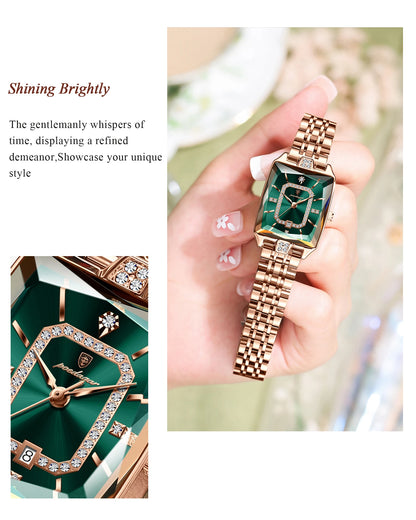 POEDAGAR Luxury Watch For Woman Waterproof Calendar High Quality Ladies Watch Stainless Steel Quartz Women's Watches Elegant+Box