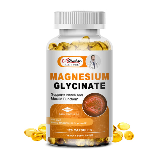 Magnesium Glycinate Supplement 400mg Magnesium with Vitamin D3 & B6 Supports Bone, Memory, Calm, Mood & improve Sleep, 120pcs United States