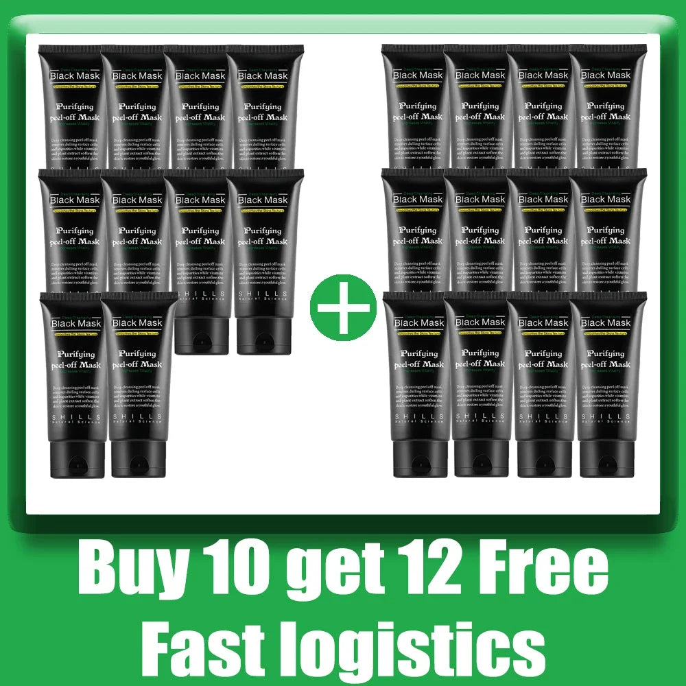 Bamboo Charcoal New Suction Face Deep Cleansing Black Mud Mask Blackhead Remover Peel-Off Mask Easy To Pull 22pcs