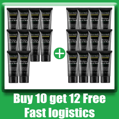 Bamboo Charcoal New Suction Face Deep Cleansing Black Mud Mask Blackhead Remover Peel-Off Mask Easy To Pull 22pcs