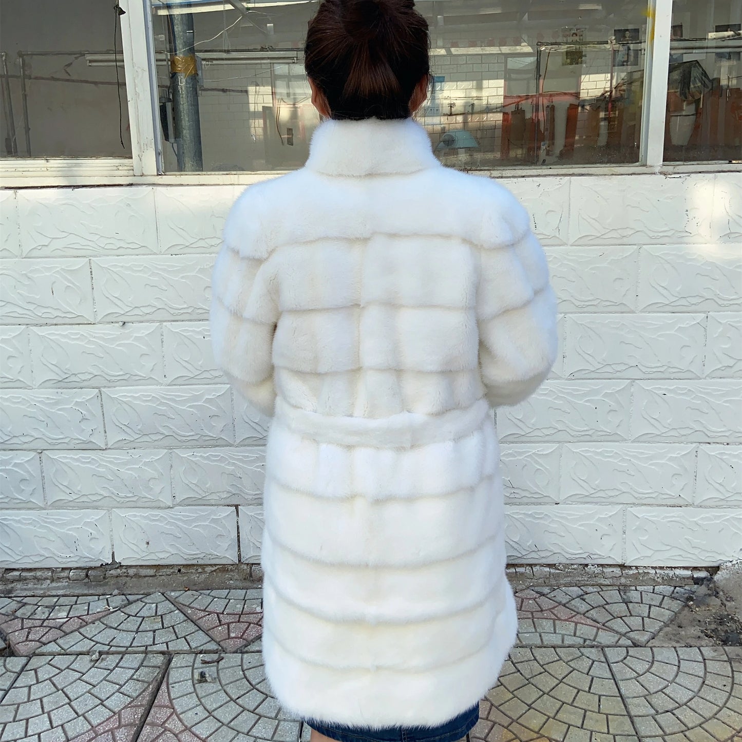 Fancy Rani Real Mink Fur Coat Natural White Women Winter Long Leather Jacket Luxury Female Clothes Mink Fur Coat Women Promotion Badiee Stylez
