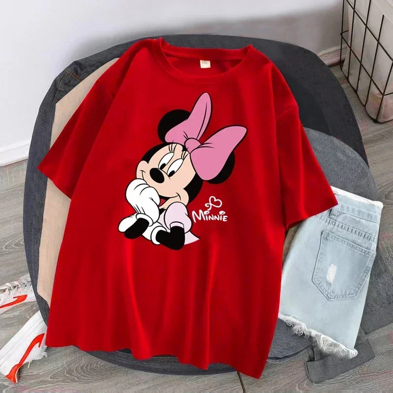 Women's T-shirt Cartoon Streetwear Mickey Mouse Women Tee Korean Loose Short Sleeve T Shirt Summer Y2k Clothes Tops Badiee Stylez