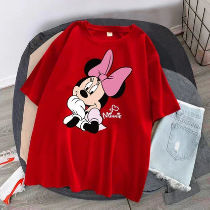 Women's T-shirt Cartoon Streetwear Mickey Mouse Women Tee Korean Loose Short Sleeve T Shirt Summer Y2k Clothes Tops Badiee Stylez