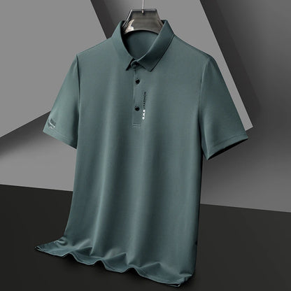 Men's Polo Shirt - Breathable & Comfortable Solid Color Top for Casual Business Style
