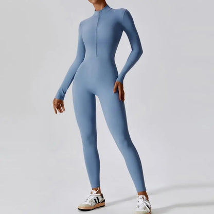 One-piece Sports Training Jumpsuit Women's Long Sleeve Tight Hip-highlighting Bodysuit Gym Clothing Sexy Dance Exercise Tights Badiee Stylez